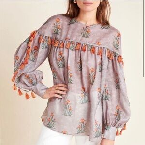 Anthropologie Sachin Babi Acacia tassel blouse